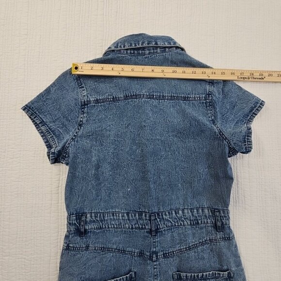 J Gee Chambray Denim Shirt Dress Women's Medium Blue Western Boho Y2K NWT Snaps - Picture 9 of 13